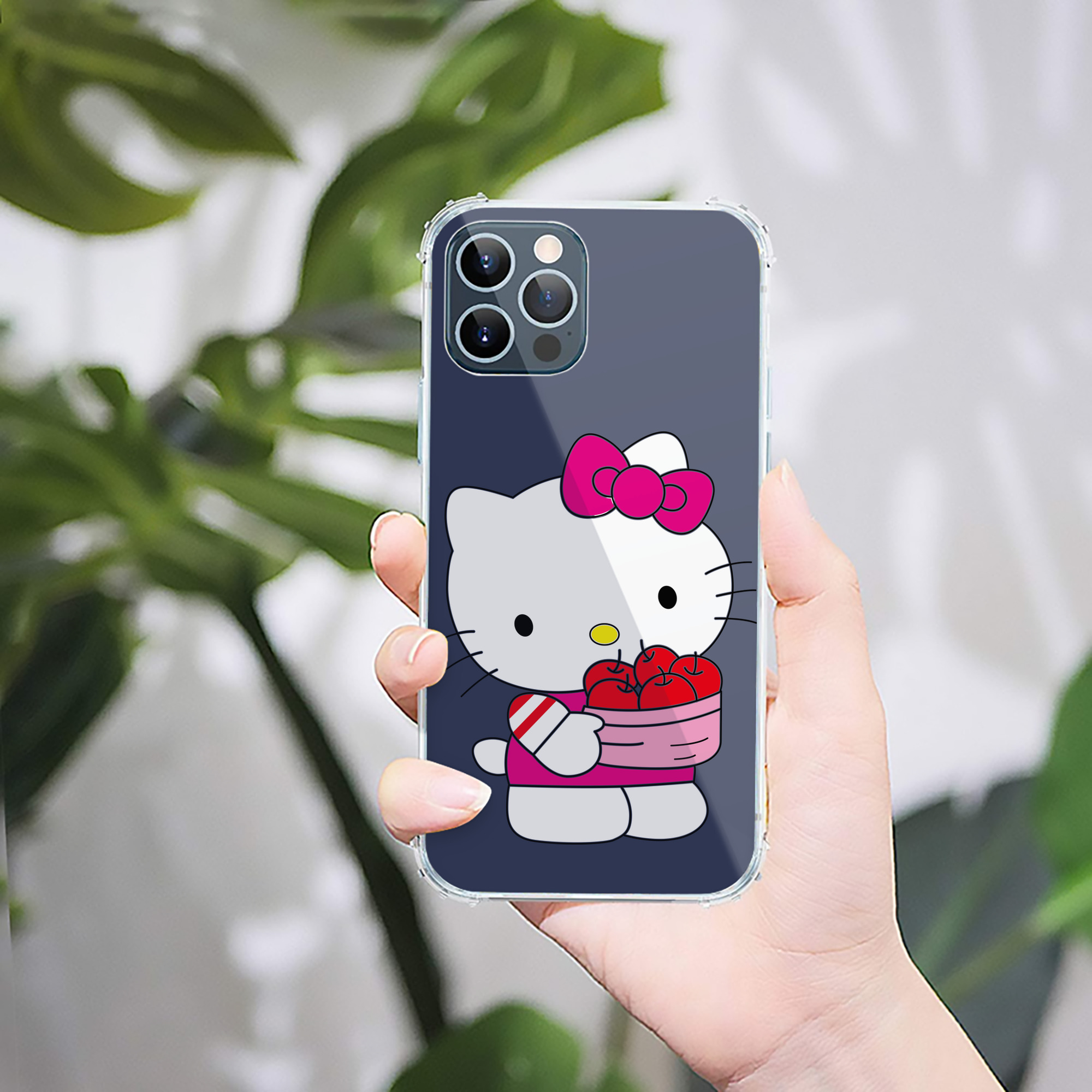 （画像用） Hello Kitty ハローキティ 【iPhone 12シリーズ対応】透明スマホケース（クリアソフトケース）